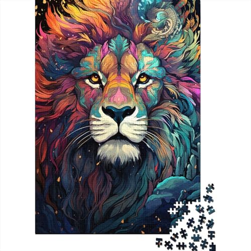 Puzzle für Erwachsene, 1000 Teile, farbenfrohes psychedelisches Totenkopf-Puzzle für Erwachsene, Holzplattenpuzzle, tolle Geschenke für Weihnachten, 50 x 75 cm von LiJianXXXB