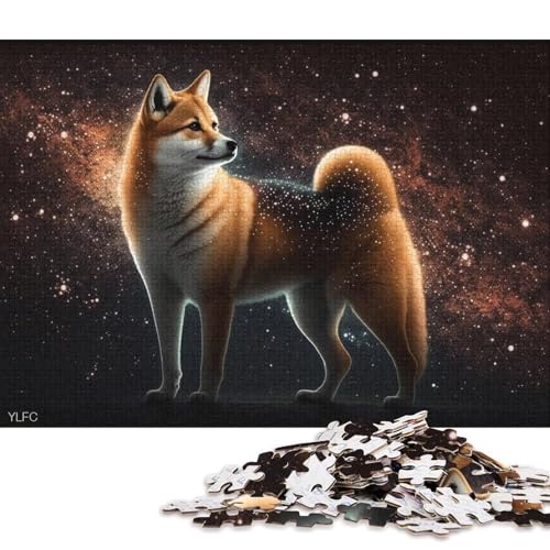 Puzzle für Erwachsene, 1000 Teile, kosmische Galaxie, Shiba Inu, Puzzle für Erwachsene und Kinder, Holzpuzzle, Spielzeug, Denkspiel, 75 x 50 cm von LiJianXXXB