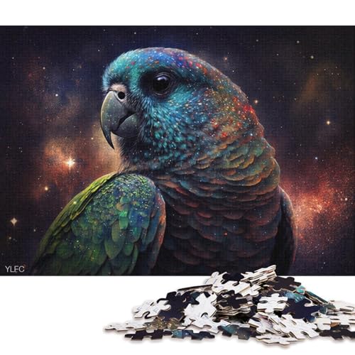 Puzzle für Erwachsene, 1000 Teile, kosmisches Galaxie-Papagei-Puzzle für Erwachsene, Kartonpuzzle, Lernpuzzle, Familienspiel (Größe 38 * 26 cm) von LiJianXXXB