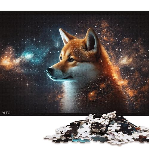 Puzzle für Erwachsene, 1000 Teile, kosmisches Galaxy Shiba Inu-Puzzle für Erwachsene, Karton-Puzzle, Lernspiel für Erwachsene und Kinder, 38 x 26 cm von LiJianXXXB