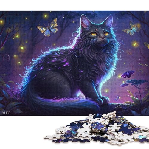 Puzzle für Erwachsene, 1000 Teile, magische Maine-Coon-Katze, Puzzle für Erwachsene, Kartonpuzzle, anspruchsvolles Spiel, 38 x 26 cm von LiJianXXXB