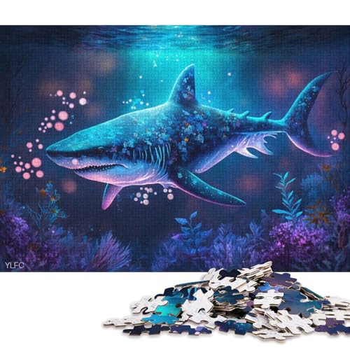 Puzzle für Erwachsene, 1000 Teile, magischer Hai, Puzzle für Erwachsene und Kinder, Holzpuzzle, Spielzeug, Denkspiel, 75 x 50 cm von LiJianXXXB