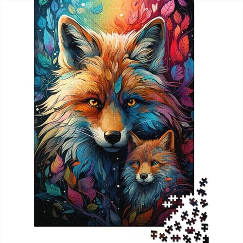 Puzzle für Erwachsene, 1000 farbenfrohe, psychedelische Blumen-Puzzles mit Puma-Motiv, Holzpuzzle, tolles Geschenk für Erwachsene von LiJianXXXB