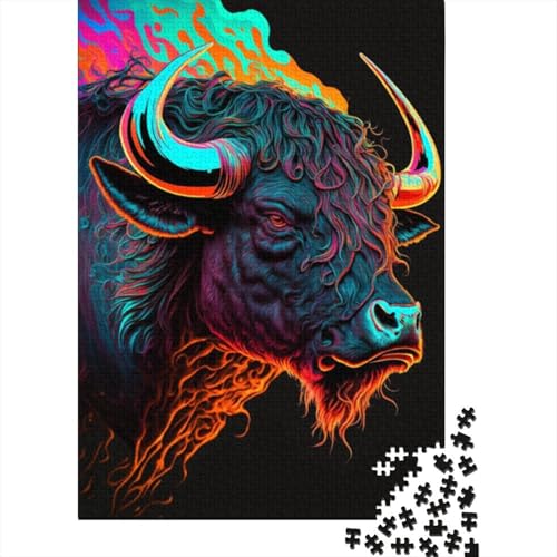 Puzzle für Erwachsene, 1000-teiliges Fantasy-Bull-Puzzle für Erwachsene, Holzpuzzle, Lernspiel, Herausforderungsspielzeug (Größe 75 x 50 cm) von LiJianXXXB