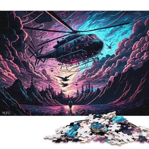 Puzzle für Erwachsene, 1000-teiliges Kunst-Hubschrauber-Puzzle für Erwachsene, Holzpuzzle, tolle Geschenke zu Weihnachten (Größe 75 * 50 cm) von LiJianXXXB