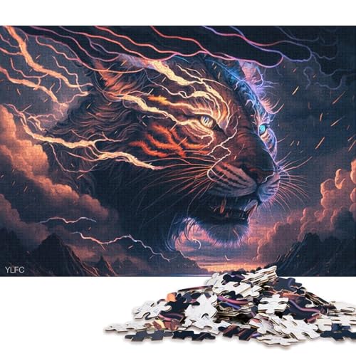 Puzzle für Erwachsene, Art Dream Tiger, 1000 Teile, Puzzlespielzeug, Holzpuzzle, Teenager und Kinder, tolles Geschenk für Erwachsene, 75 x 50 cm von LiJianXXXB