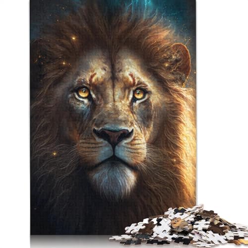 Puzzle für Erwachsene, Art Lion, 1000-teiliges Puzzle, Kartonpuzzle, geeignet für Erwachsene, Spielzeug, Wanddekoration, 38 x 26 cm von LiJianXXXB