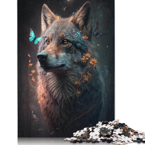 Puzzle für Erwachsene, Art Wolf, 1000-teiliges Puzzle für Erwachsene, Holzpuzzle für Erwachsene und Kinder ab 12 Jahren, tolles Geschenk für Erwachsene, 75 x 50 cm Puzzle für Erwachsene, Art Wolf, 1000-teiliges Puzzle für Erwachsene, Holzpuzzle für Erwachsene und Kinder ab 12 Jahren, tolles Geschenk für Erwachsene, 75 x 50 cm von LiJianXXXB