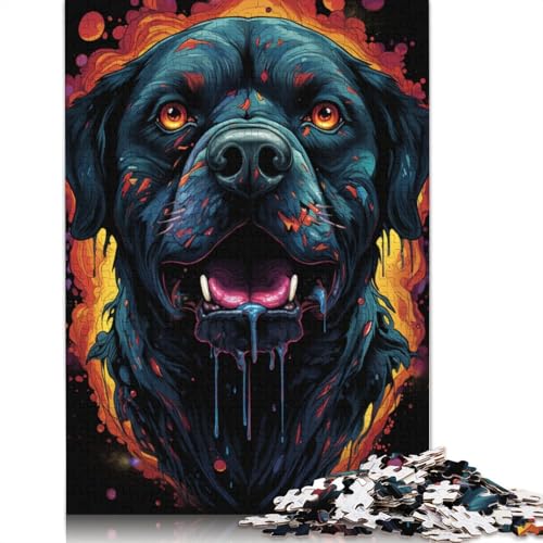 Puzzle für Erwachsene, Brutales Rottweiler-Puzzle, 1000 Teile, Holzpuzzle für Erwachsene und Kinder ab 12 Jahren, schwierig und herausfordernd, Größe 75 x 50 cm von LiJianXXXB