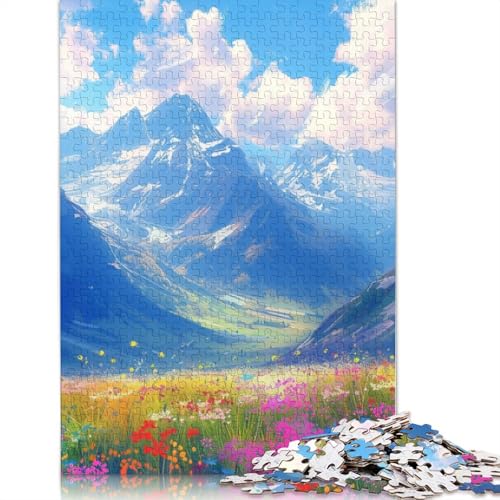 Puzzle für Erwachsene, Bunte Berge, Puzzle 1000 Teile, Kartonpuzzle für Erwachsene und Kinder ab 12 Jahren, Entspannungspuzzlespiele, 38 x 26 cm von LiJianXXXB