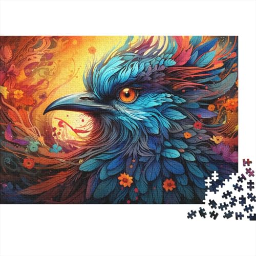 Puzzle für Erwachsene, Bunte Psychedelia der heiligen Vögel, Puzzle 1000 Teile, für Erwachsene, Holzpuzzle für Erwachsene und Kinder ab 12 Jahren, Heimdekoration, Puzzlespielzeug, 50 x 75 cm von LiJianXXXB