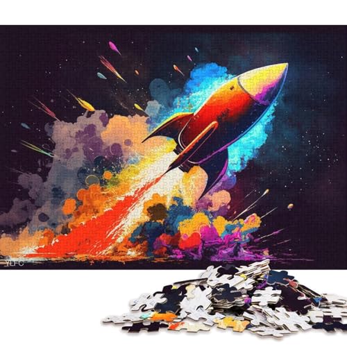 Puzzle für Erwachsene, Bunte Rakete, 1000 Teile, Holzpuzzle für Erwachsene und Kinder, anspruchsvolles Spielpuzzle, 75 x 50 cm von LiJianXXXB