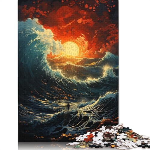 Puzzle für Erwachsene, Bunte Wellen, Puzzle 1000 Teile, Kartonpuzzle für Erwachsene und Kinder ab 12 Jahren, Entspannungspuzzlespiele, 38 x 26 cm von LiJianXXXB