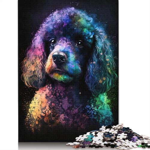 Puzzle für Erwachsene, Bunter Graffiti-Pudel, 1000-teiliges Puzzle für Erwachsene, Papppuzzle für Erwachsene und Kinder, Lernspielzeug, 38 x 26 cm von LiJianXXXB