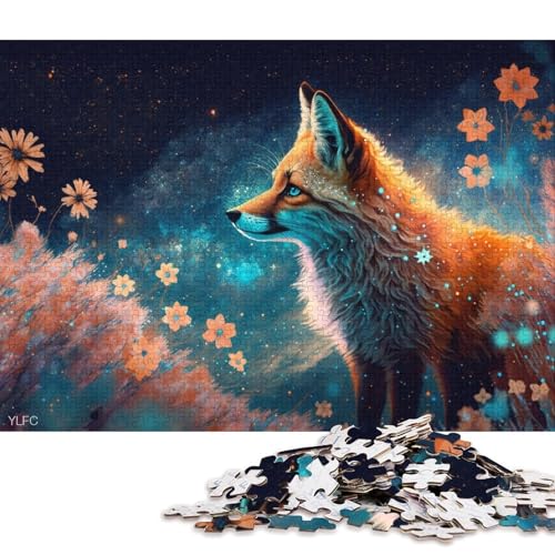 Puzzle für Erwachsene, Cosmic Fantasy Fox, Puzzle für Erwachsene, 1000 Teile, Holzpuzzle für Erwachsene und Familien, Spielzeug, Denkspiel (Größe 75 * 50 cm) von LiJianXXXB