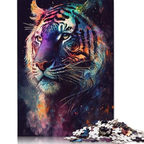 Puzzle für Erwachsene, Cosmic Tiger Graffiti, 1000 Teile, Puzzle, Holzpuzzle, geeignet für Erwachsene und Kinder über 12 Jahre, Familiendekoration, 75 x 50 cm von LiJianXXXB