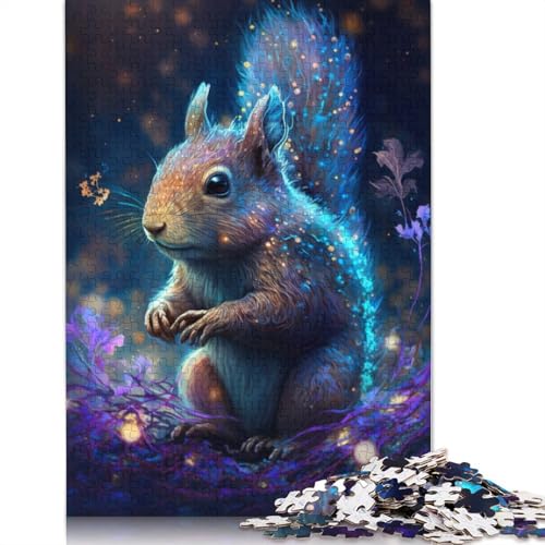 Puzzle für Erwachsene, Eichhörnchen, Blumen-Galaxie, 1000 Teile, Holzpuzzle für Erwachsene und Kinder ab 12 Jahren, entspannendes, intellektuelles Lernspielzeug, Größe: 75 x 50 cm von LiJianXXXB