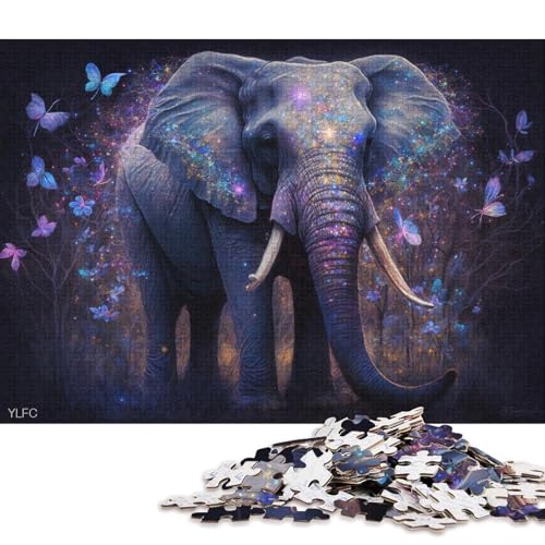 Puzzle für Erwachsene, Elefanten im Dschungel, Puzzle für Erwachsene, 1000 Teile, Holzpuzzle für Erwachsene und Kinder ab 12 Jahren, schwieriges und anspruchsvolles Puzzle, 75 x 50 cm von LiJianXXXB