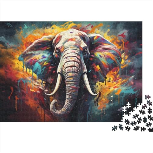 Puzzle für Erwachsene, Fantasie, bunter Elefant, 1000-teiliges Puzzle, Holzpuzzle, Lernspielzeug für Erwachsene und Kinder, 50 x 75 cm von LiJianXXXB