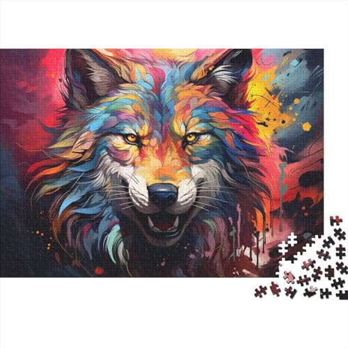 Puzzle für Erwachsene, Fantasie, bunter Wolf, 1000-teiliges Puzzle, Holzpuzzle, Lernspielzeug für Erwachsene und Kinder, 50 x 75 cm von LiJianXXXB