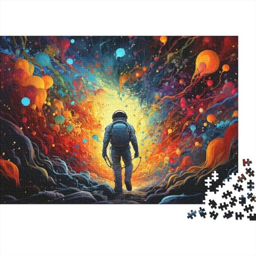 Puzzle für Erwachsene, Fantasie, farbenfroher Astronaut, 1000-teiliges Puzzle, Holzpuzzle für Erwachsene und Kinder ab 12 Jahren, Denksport-Puzzle, 50 x 75 cm von LiJianXXXB