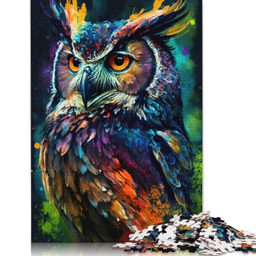 Puzzle für Erwachsene, Fantasie-Eule, 1000-teiliges Puzzle, Kartonpuzzle für Erwachsene und Jugendliche ab 12 Jahren, lustige Spiele für die ganze Familie, 38 x 26 cm von LiJianXXXB