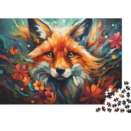 Puzzle für Erwachsene, Fantasie-Farbfuchs-Tier, 1000-teiliges Puzzle, Holzpuzzle für Erwachsene und Kinder ab 12 Jahren, tolle Geschenke zu Weihnachten, 50 x 75 cm von LiJianXXXB