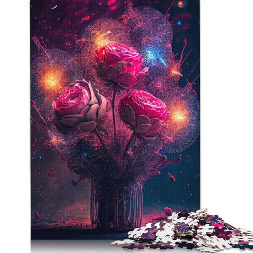 Puzzle für Erwachsene, Fantasy Rose, 1000-teiliges Puzzle, Kartonpuzzle, geeignet für Erwachsene, Spielzeug, Wanddekoration, 38 x 26 cm von LiJianXXXB