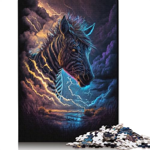 Puzzle für Erwachsene, Fantasy-Zebra-Puzzle, 1000 Teile, Papppuzzle für Erwachsene und Kinder ab 12 Jahren, Spiele, Spielzeug, Geschenkgröße: 38 x 26 cm von LiJianXXXB