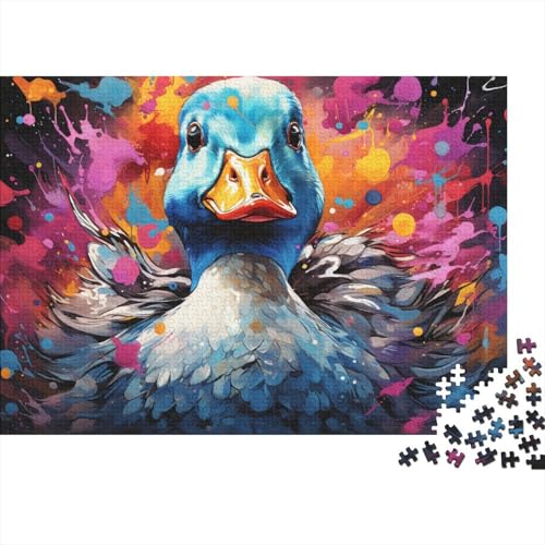 Puzzle für Erwachsene, Farbmalerei, Ente, Puzzle für Erwachsene, 1000 Teile, Holzpuzzle für Erwachsene und Kinder ab 12 Jahren, Lernspiel, 50 x 75 cm von LiJianXXXB