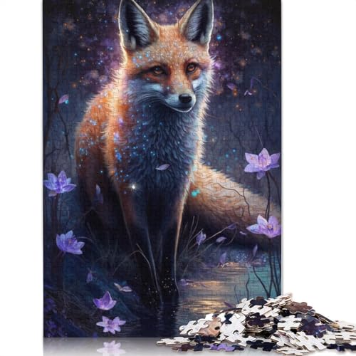 Puzzle für Erwachsene, Fuchs-Blumen-Galaxie, 1000-teiliges Puzzle, Kartonpuzzle für Erwachsene und Kinder ab 12 Jahren, Lernspielzeug, Größe: 38 x 26 cm von LiJianXXXB