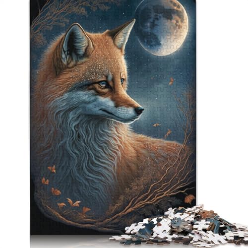 Puzzle für Erwachsene, Fuchs auf dem Mond, 1000-teiliges Erwachsenenpuzzle, Papppuzzle für Erwachsene und Kinder ab 12 Jahren, tolles Geschenk für Erwachsene, 38 x 26 cm von LiJianXXXB