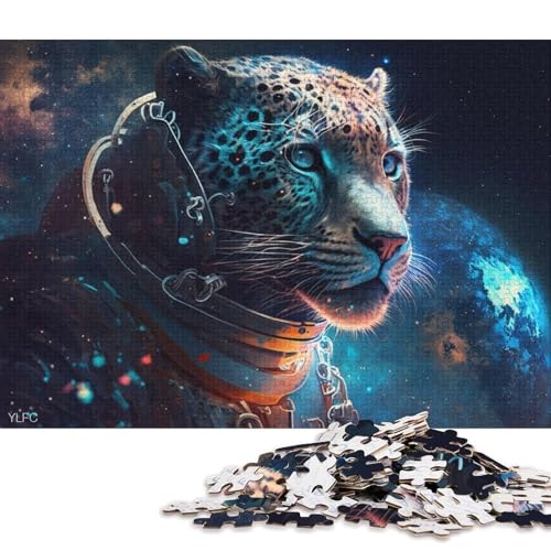 Puzzle für Erwachsene, Galaxie-Astronauten-Leoparden-Puzzle für Erwachsene, 1000 Teile, Holzpuzzle für Erwachsene und Kinder ab 12 Jahren, schwieriges und anspruchsvolles Puzzle, 75 x 50 cm von LiJianXXXB