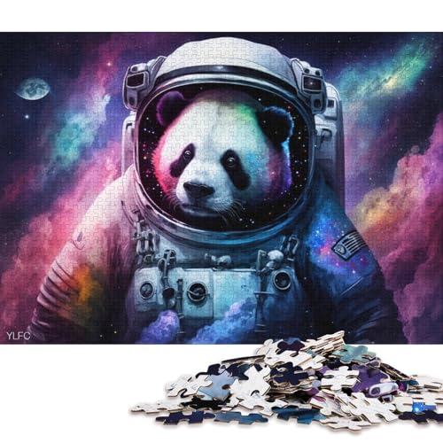 Puzzle für Erwachsene, Galaxie-Astronauten-Panda, 1000-teiliges Puzzle, Holzpuzzle für Erwachsene und Kinder ab 12 Jahren, Puzzle-Geschenke für Erwachsene, 75 x 50 cm von LiJianXXXB