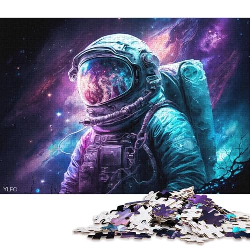 Puzzle für Erwachsene, Galaxie-Astronauten-Puzzle, 1000 Teile, Holzpuzzle für Erwachsene und Familien, Spielzeug, Denkspiel (Größe 75 * 50 cm) von LiJianXXXB