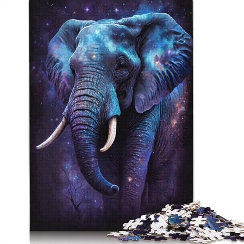 Puzzle für Erwachsene, Galaxie-Elefant, 1000 Teile, Puzzle-Spielzeug, Karton-Puzzle, Puzzle für 12-Jährige, tolles Geschenk für Erwachsene (Größe 38 x 26 cm) von LiJianXXXB