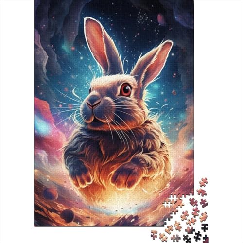 Puzzle für Erwachsene, Galaxien, Kaninchen, 1000-teiliges Puzzle für Erwachsene, Holzpuzzle für Erwachsene und Kinder ab 12 Jahren, Lernspielzeug, Größe: 75 x 50 cm von LiJianXXXB