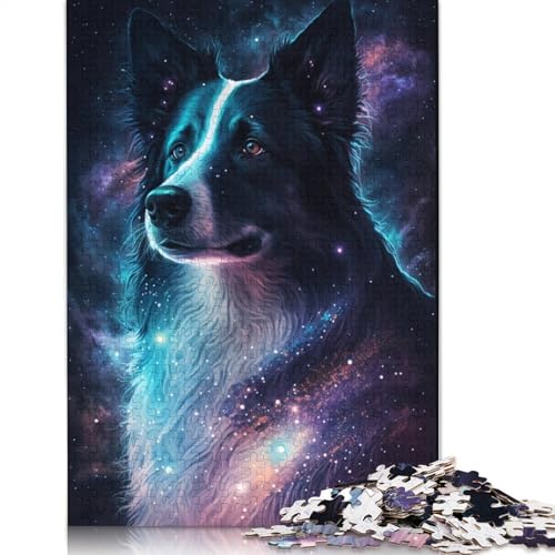 Puzzle für Erwachsene, Galaxy Star Border Collie, 1000 Teile, Puzzle für Erwachsene, Kartonpuzzle, Puzzle für 12-Jährige, tolle Geschenke und Spielzeuge (Größe 38 x 26 cm) von LiJianXXXB