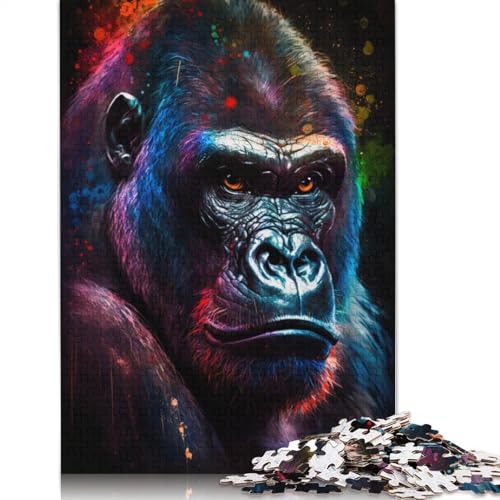 Puzzle für Erwachsene, Graffiti-Gorilla-Puzzle, 1000 Teile, für Erwachsene, Kartonpuzzle für Erwachsene, Familienpuzzle, unmögliches Puzzle, 38 x 26 cm von LiJianXXXB