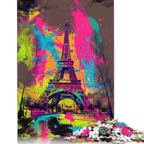 Puzzle für Erwachsene, Graffiti-Kunst, Eiffelturm-Puzzle, 1000 Teile, Kartonpuzzle für Erwachsene und Kinder ab 12 Jahren, Entspannungspuzzlespiele, 38 x 26 cm von LiJianXXXB