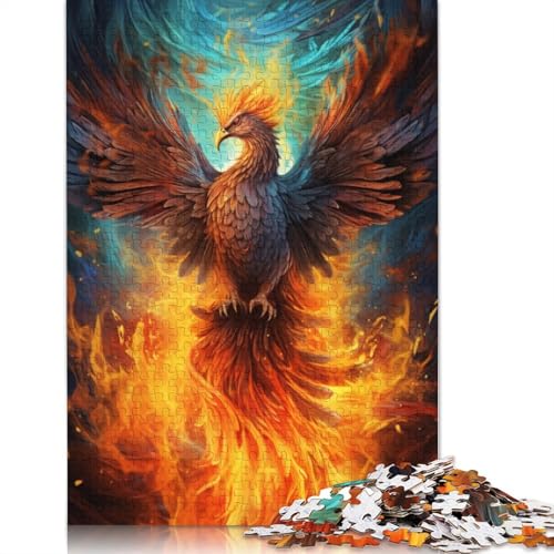 Puzzle für Erwachsene, Psychedelic Phoenix Puzzle 1000 Teile, Kartonpuzzle für Erwachsene und Kinder ab 12 Jahren, Entspannungspuzzlespiele, 38 x 26 cm von LiJianXXXB