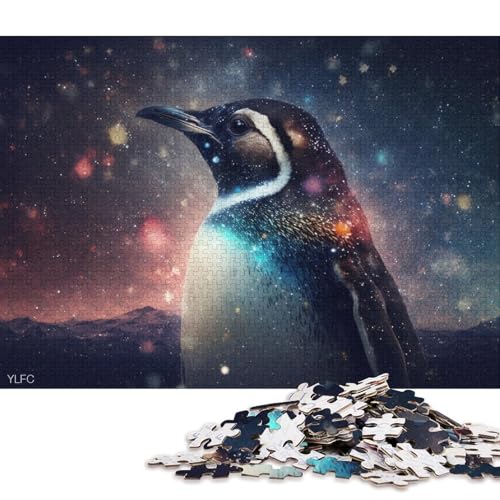 Puzzle für Erwachsene, Puzzle Cosmic Galaxy Penguin, 1000 Teile, Puzzle für Erwachsene, Kartonpuzzle für Erwachsene und Kinder, anspruchsvolles Spiel, 38 x 26 cm von LiJianXXXB