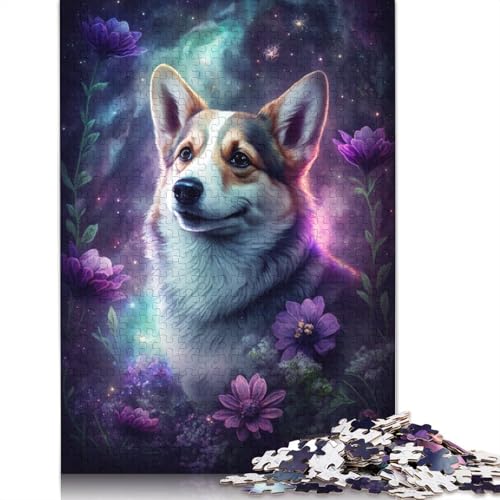 Puzzle für Erwachsene, Space Corgi Puzzles 1000 Teile, Holzpuzzle für Erwachsene und Kinder ab 12 Jahren, Spiele, Spielzeug, Geschenkgröße: 75 x 50 cm von LiJianXXXB