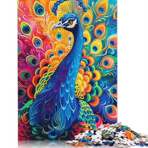 Puzzle für Erwachsene, Tier-Pfau, 1000-teiliges Puzzle, Holzpuzzle für Erwachsene und Kinder ab 12 Jahren, Lernspiel, Herausforderungsspielzeug, 75 x 50 cm von LiJianXXXB