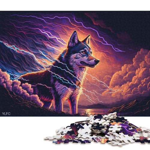 Puzzle für Erwachsene, Tier-Puzzle mit Husky-Hund, 1000 Teile, Holzpuzzle für Erwachsene und Kinder ab 12 Jahren, Lernspielzeug (Größe 75 * 50 cm) von LiJianXXXB