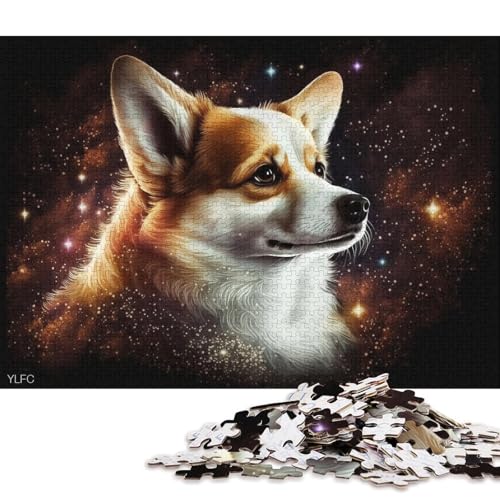 Puzzle für Erwachsene, Weltraum-Corgi-Puzzle für Erwachsene, 1000 Teile, Papppuzzle für Erwachsene und Kinder ab 12 Jahren, schwieriges und anspruchsvolles Puzzle, 38 x 26 cm von LiJianXXXB