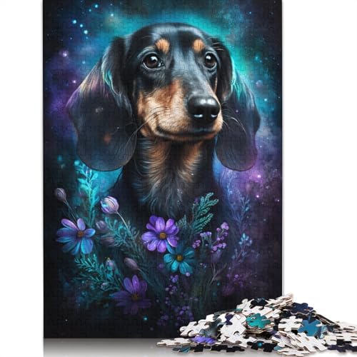 Puzzle für Erwachsene, Weltraumtier-Dackel, 1000 Teile, Puzzle für Erwachsene, Kartonpuzzle, Puzzle für 12-Jährige, tolle Geschenke und Spielzeuge (Größe 38 x 26 cm) von LiJianXXXB