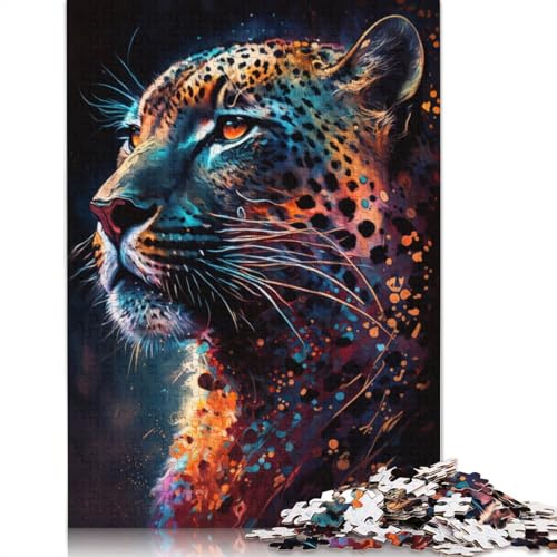 Puzzle für Erwachsene, Wildes Leoparden-Graffiti, 1000-teiliges Puzzle, Lernspiele, Holzpuzzle für Erwachsene und Jugendliche ab 12 Jahren, Spielspielzeug, 75 x 50 cm von LiJianXXXB