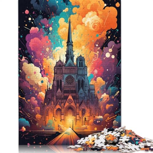 Puzzle für Erwachsene, bunt, Notre Dame de Paris, 1000 Teile, Puzzle für Erwachsene, Holzpuzzle für Erwachsene und Kinder ab 12 Jahren, tolles Geschenk für Erwachsene und Kinder, Größe 75 x 50 cm von LiJianXXXB