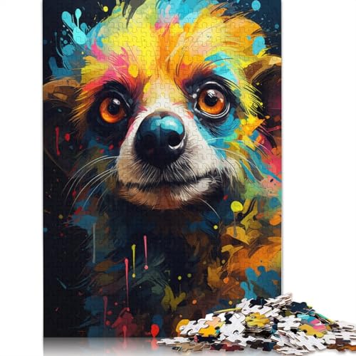 Puzzle für Erwachsene, buntes, süßes Erdmännchen, 1000-teiliges Puzzle aus Pappe für Erwachsene und Kinder ab 12 Jahren, Lernspielzeug, Familienspiele, Größe 38 x 26 cm von LiJianXXXB